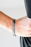 Paparazzi "Metro Maverick" Black Gunmetal Textured Bangle Bracelet Paparazzi Jewelry