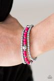 Paparazzi "Colorfully Classy" Pink Bracelet Paparazzi Jewelry