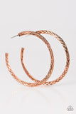 Paparazzi "Squad Goals" Copper Etched Hoop Earrings Paparazzi Jewelry