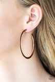 Paparazzi "Squad Goals" Copper Etched Hoop Earrings Paparazzi Jewelry