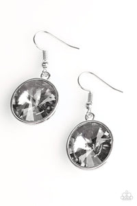 Paparazzi "Classy and Glassy" Silver Earrings Paparazzi Jewelry