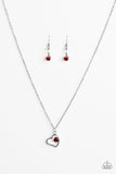 Paparazzi "Sparkle With All Your Heart" Red Necklace & Earring Set Paparazzi Jewelry