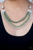Paparazzi "High-Intensity" Green Necklace & Earring Set Paparazzi Jewelry