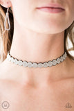 Paparazzi "Spot On!" Silver Choker Necklace & Earring Set Paparazzi Jewelry