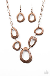 Paparazzi "Very CAVE-alier" Copper Necklace & Earring Set Paparazzi Jewelry