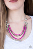 Paparazzi "High-Intensity" Pink Necklace & Earring Set Paparazzi Jewelry