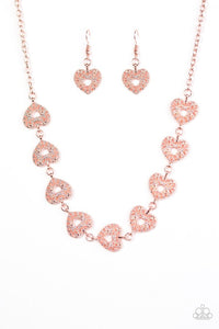 Paparazzi "Heart's Harmony" Copper 098XX Necklace & Earring Set Paparazzi Jewelry