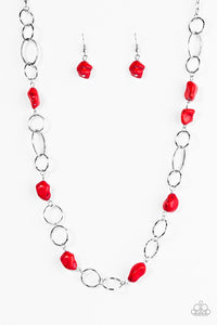 Paparazzi "Canyon Trip" Red Necklace & Earring Set Paparazzi Jewelry