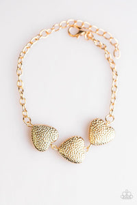 Paparazzi "Hard Hearted" Gold Bracelet Paparazzi Jewelry