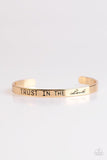 Paparazzi "I Put My Trust In You" Gold Engraved TRUST IN THE LORD Cuff Bracelet Paparazzi Jewelry