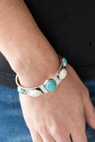 Paparazzi "Laws Of Nature" Multi Blue Turquoise &  White Stone Bead Silver Cuff Bracelet Paparazzi Jewelry