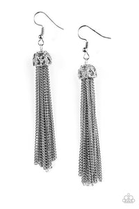 Paparazzi "Tango With Tassel" Silver Earrings Paparazzi Jewelry