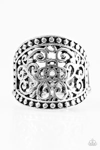 Paparazzi "Floral Finale" Silver Ring Paparazzi Jewelry