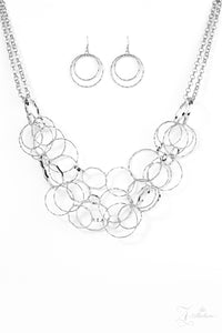 Paparazzi "Rebellion" Silver Zi Collection Necklace & Earring Set Paparazzi Jewelry