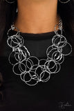 Paparazzi "Rebellion" Silver Zi Collection Necklace & Earring Set Paparazzi Jewelry