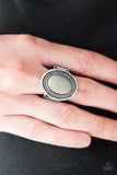 Paparazzi "HUE Do You Think You Are?" Silver Gray Bead Shimmery Silver Ring Paparazzi Jewelry