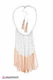 Paparazzi "On the Fringe" Silver Necklace & Earring Set Paparazzi Jewelry