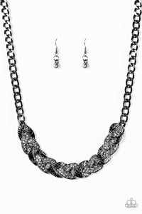 Paparazzi "Blind Side" Black Necklace & Earring Set Paparazzi Jewelry