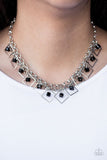 Paparazzi "GEO Down In History" Black Necklace & Earring Set Paparazzi Jewelry
