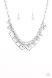 Paparazzi "GEO Down In History" Silver Necklace & Earring Set Paparazzi Jewelry