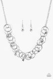 Paparazzi "You Can't Handle The Sparkle" Silver Necklace & Earring Set Paparazzi Jewelry