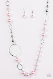 Paparazzi "Lady Etiquette" Pink Necklace & Earring Set Paparazzi Jewelry