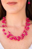 Paparazzi "Set The World On WIRE" Pink Necklace & Earring Set Paparazzi Jewelry