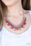 Paparazzi "Primal Donna" Red Necklace & Earring Set Paparazzi Jewelry