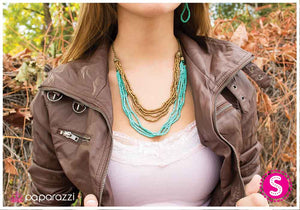 Paparazzi "Blazing a Trail" Blue Necklace & Earring Set Paparazzi Jewelry