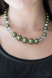 Paparazzi "GLAM Straight!" Green Necklace & Earring Set Paparazzi Jewelry