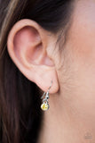 Paparazzi "Stay Sparkly" Yellow Rhinestone Silver Tone Necklace & Earring Set Paparazzi Jewelry