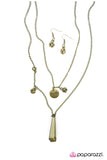 Paparazzi "Love at First Sight" Brass Necklace & Earring Set Paparazzi Jewelry
