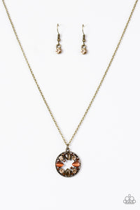 Paparazzi "Eyes On The Prize" Brown Necklace & Earring Set Paparazzi Jewelry