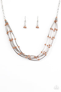 Paparazzi "Be As It Mayan" Brown Necklace & Earring Set Paparazzi Jewelry
