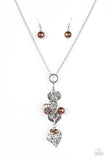 Paparazzi "Take The Plunge" Brown Necklace & Earring Set Paparazzi Jewelry