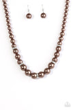 Paparazzi "You Had Me At Pearls" Brown Necklace & Earring Set Paparazzi Jewelry