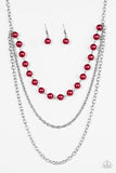 Paparazzi "Right On The Money" Red Necklace & Earring Set Paparazzi Jewelry