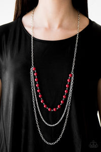 Paparazzi "Right On The Money" Red Necklace & Earring Set Paparazzi Jewelry