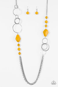 Paparazzi "Wonderfully Colorful" Yellow Necklace & Earring Set Paparazzi Jewelry