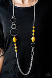 Paparazzi "Wonderfully Colorful" Yellow Necklace & Earring Set Paparazzi Jewelry