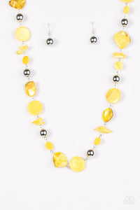 Paparazzi "A World To SEA" Yellow Necklace & Earring Set Paparazzi Jewelry