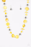 Paparazzi "A World To SEA" Yellow Necklace & Earring Set Paparazzi Jewelry