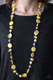 Paparazzi "A World To SEA" Yellow Necklace & Earring Set Paparazzi Jewelry