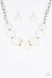 Paparazzi "Bedrock Betty" White Necklace & Earring Set Paparazzi Jewelry