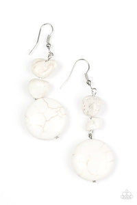 Paparazzi "Fabulously Flintstone" White Earrings Paparazzi Jewelry