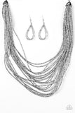 Paparazzi "Ice Age Radiance" Silver Necklace & Earring Set Paparazzi Jewelry