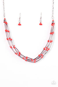 Paparazzi "Be As It MAYAN" Red Necklace & Earring Set Paparazzi Jewelry