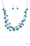 Paparazzi "Set The World On WIRE" Blue Necklace & Earring Set Paparazzi Jewelry