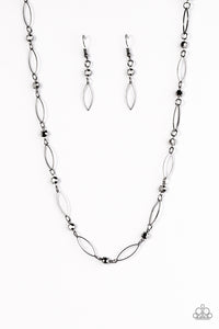 Paparazzi "Time is of the Essence" Black 167JQ Necklace & Earring Set Paparazzi Jewelry