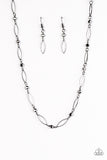 Paparazzi "Time is of the Essence" Black 167XX Necklace & Earring Set Paparazzi Jewelry